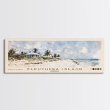 Eleuthera Island, Bahamas Watercolor Print, Vacation Gift, Bahamas Wall Art, Beach Painting, Beach Decor, Large Wall Art, Wood Frame Art