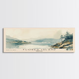 Flores Island, Portugal Watercolor Beach Print, Vacation Gift, Portugal Wall Art, Framed Canvas Print, Framed Beach Painting