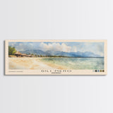 Gili Meno, Indonesia Watercolor Print, Vacation Gift, Indonesia Wall Art, Beach Painting, Beach Decor, Large Wall Art, Wood Frame Art