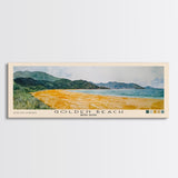 Golden Beach, Hong Kong Watercolor Print, Vacation Gift, Hong Kong Wall Art, Beach Painting, Beach Decor, Large Wall Art, Wood Frame Art