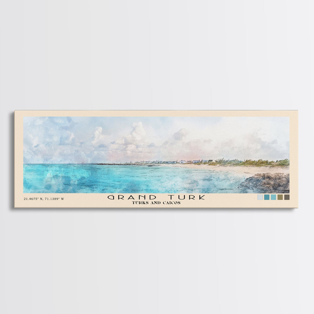Grand Turk, Turks and Caicos Watercolor Beach Print, Vacation Gift, Turks and Caicos Wall Art, Beach Painting, Beach Decor, Beach Painting