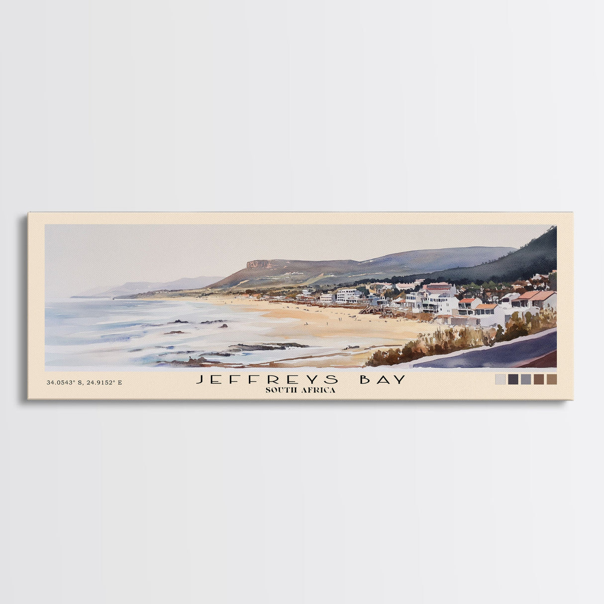 Jeffreys Bay, South Africa Watercolor Print, Vacation Gift, South Africa Wall Art, Beach Painting, Beach Decor, Large Wall Art, Wood Frame Art