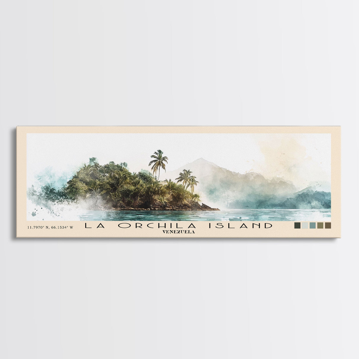 La Orchila Island, Venezuela Watercolor Beach Print, Vacation Gift, Venezuela Wall Art, Beach Painting, Beach Decor, Beach Painting