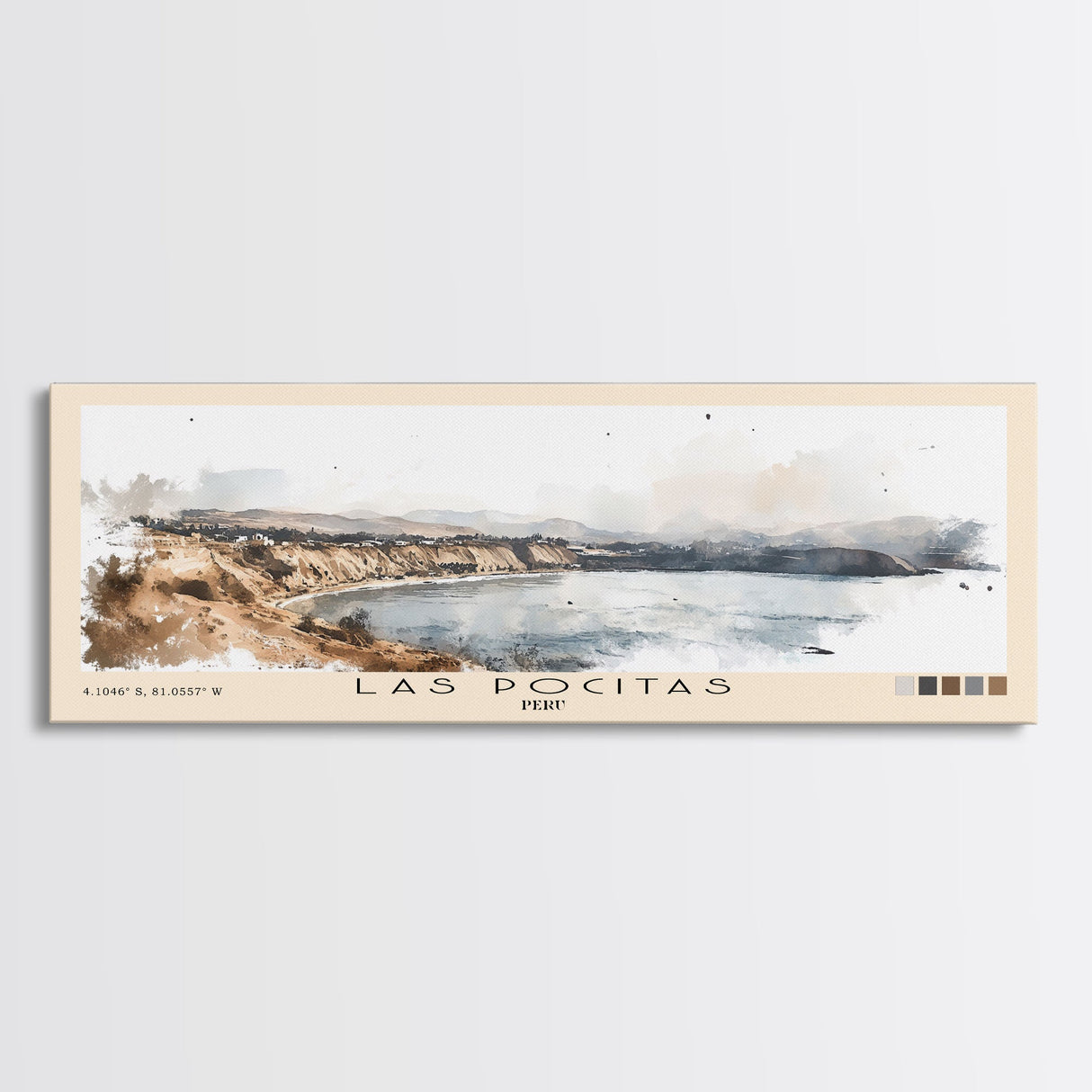Las Pocitas, Peru Watercolor Beach Print, Vacation Gift, Peru Wall Art, Beach Painting, Beach Decor, Beach Painting