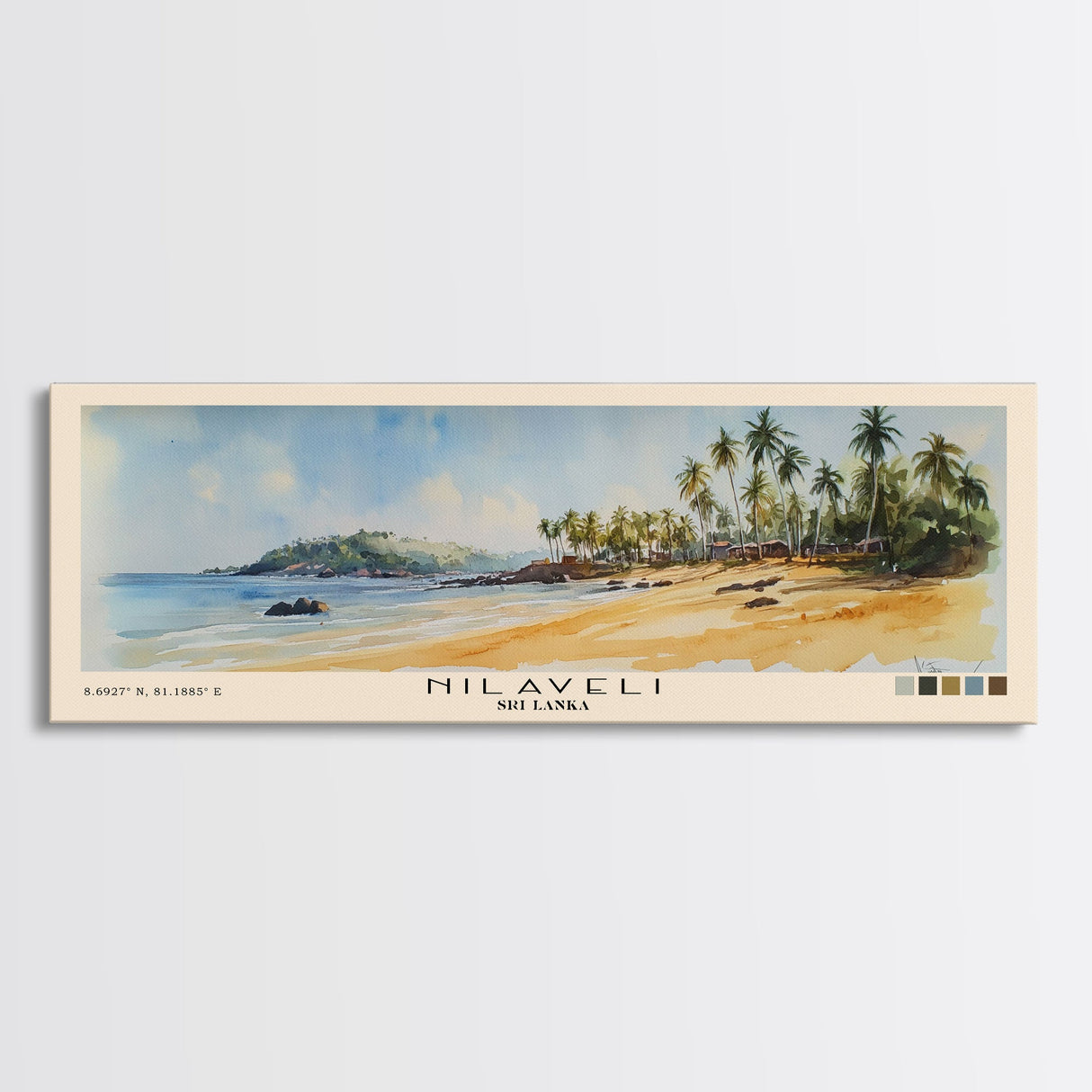 Nilaveli, Sri Lanka Watercolor Beach Print, Vacation Gift, Sri Lanka Wall Art, Beach Painting, Beach Decor, Beach Painting