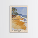 Alappuzha Beach, India Watercolor Print, Vacation Gift, India Wall Art, Beach Painting, Beach Decor, Large Wall Art, Wood Frame Art