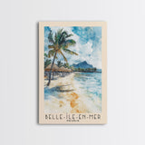 Belle-Île-en-Mer, France Watercolor Print, Vacation Gift, France Wall Art, Beach Painting, Beach Decor, Large Wall Art, Wood Frame Art