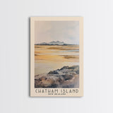 Chatham Island, New Zealand Watercolor Print, Vacation Gift, New Zealand Wall Art, Beach Painting, Beach Decor, Large Wall Art, Wood Frame Art
