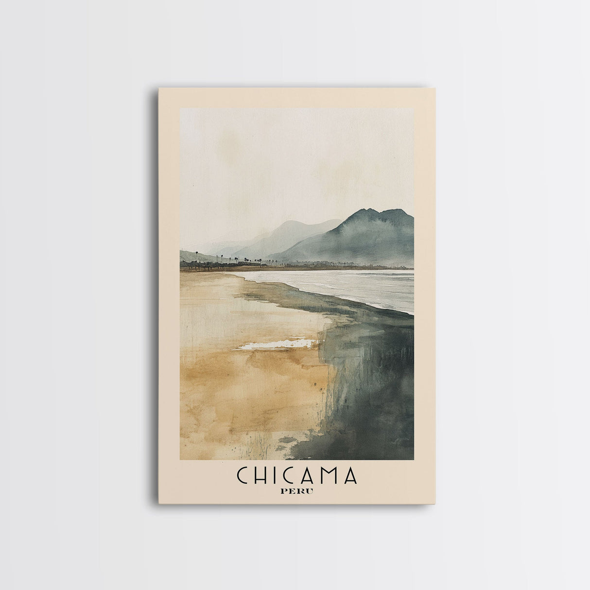 Chicama, Peru Watercolor Beach Print, Vacation Gift, Peru Wall Art, Beach Painting, Beach Decor, Beach Painting