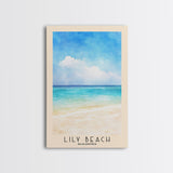 Lily Beach, Maldives Watercolor Beach Print, Vacation Gift, Maldives Wall Art, Beach Painting, Beach Decor, Beach Painting