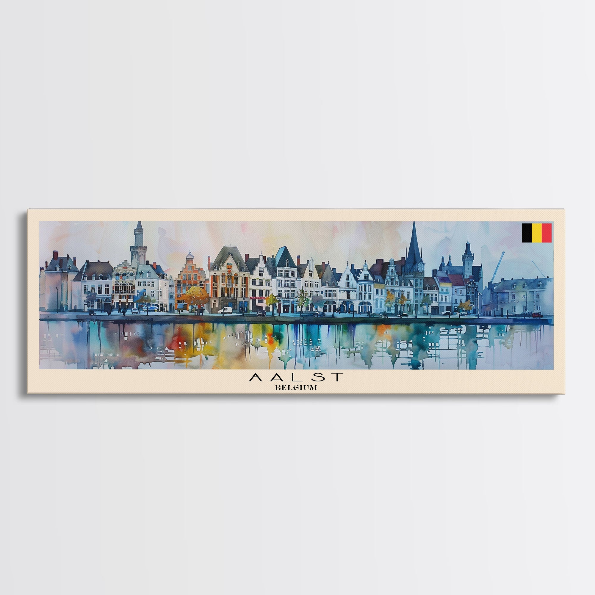 Aalst Belgium Travel Art, City Art, Framed Canvas Print or Metal