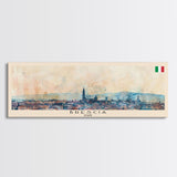 Brescia Italy Travel Print Wall Art, Panoramic City Art, Travel Art, Wall Decor, Vacation Gift, Framed Canvas Print Or Metal Art