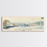 Kristiansand Norway Wall Art, Panoramic Travel Poster, Panoramic Framed Canvas Print, City Wall Art, Wall Hanging Home Decor, Travel Art