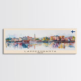 Lappeenranta Finland Panoramic Travel Poster, Framed Canvas Print or Metal Wall Art, Travel Art, Home Decor, Panoramic Painting, Midcentury Art