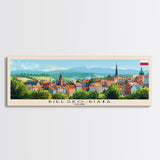 Bielsko Biala Poland Travel Art, City Art, Framed Canvas Print or Metal Wall Art, Europe Travel Poster, Panoramic Wall Art, Extra Wide Wall Art