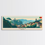 Braga Portugal Travel Art, City Art, Framed Canvas Print or Metal Wall Art, Europe Travel Poster, Panoramic Wall Art, Extra Wide Wall Art