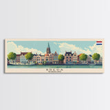 Breda Netherlands Panoramic Travel Poster, Framed Canvas Print or Metal Wall Art, Travel Art, Home Decor, Panoramic Painting, Midcentury Art
