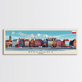 Bydgoszcz Poland Travel Art, City Art, Framed Canvas Print or Metal Wall Art, Europe Travel Poster, Panoramic Wall Art, Extra Wide Wall Art