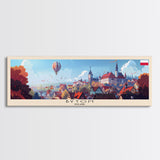 Bytom Poland Panoramic Travel Poster, Framed Canvas Print or Metal Wall Art, Travel Art, Home Decor, Panoramic Painting, Midcentury Art