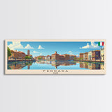 Ferrara Italy Travel Art, City Art, Framed Canvas Print or Metal Wall Art, Europe Travel Poster, Panoramic Wall Art, Extra Wide Wall Art