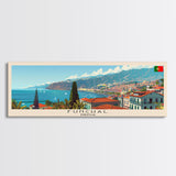 Funchal Portugal Travel Print Wall Art, Panoramic City Art, Travel Art, Wall Decor, Vacation Gift, Framed Canvas Print Or Metal Art