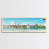 Kaunas Lithuania Travel Print Wall Art, Panoramic City Art, Travel Art, Wall Decor, Vacation Gift, Framed Canvas Print Or Metal Art