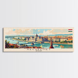 Kecskemet Hungary Wall Art, Panoramic Travel Poster, Panoramic Framed Canvas Print, City Wall Art, Wall Hanging Home Decor, Travel Art