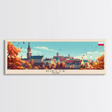 Kiel Germany Panoramic Travel Poster, Framed Canvas Print or Metal Wall Art, Travel Art, Home Decor, Panoramic Painting, Midcentury Art