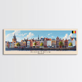 Kortrijk Belgium Travel Print Wall Art, Panoramic City Art, Travel Art, Wall Decor, Vacation Gift, Framed Canvas Print Or Metal Art