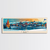 Lahti Finland Panoramic Travel Poster, Framed Canvas Print or Metal Wall Art, Travel Art, Home Decor, Panoramic Painting, Midcentury Art