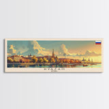 Ryazan Russia Panoramic Travel Poster, Framed Canvas Print or Metal Wall Art, Travel Art, Home Decor, Panoramic Painting, Midcentury Art