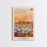 Almeria Spain Beachside City Travel Poster Art, Framed Canvas Print, Vibrant Wall Art for Living Room, Bedroom Decor, Home Decoration