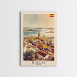 Huelva Spain Cityscape Art Print, Vibrant Sunset Canvas Print for Home Decor, Travel Poster for Living Room Wall Art, Spanish City View