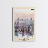 Kharkiv Ukraine Cityscape in Spring, Framed Canvas Print, Travel Poster, Wall Art, Home Decor, Living Room Decoration, Ukrainian Urban Art