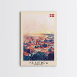 Klaipeda Lithuania Port City View, Framed Canvas Print, Travel Poster, Wall Art, Bedroom Decoration, Coastal Urban Scene, Nautical Artwork