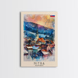 Nitra Slovakia Framed Canvas Print, Scenic Travel Poster, Watercolor Painting, Wall Art, Home Decor, Slovakian Landscape, Modern Art