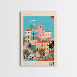 Elâzığ Turkey Travel Poster Framed Canvas Print, Midcentury Modern Art, Pop Art Wall Decor, Scenic Wall Art, Living Room Decoration, Office Art