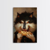 Halloween Werewolf with Glowing Eyes, Framed Canvas Print, Wall Art, Home Decor, Spooky Art, Monster Decor, Halloween Decor, Holiday Gift