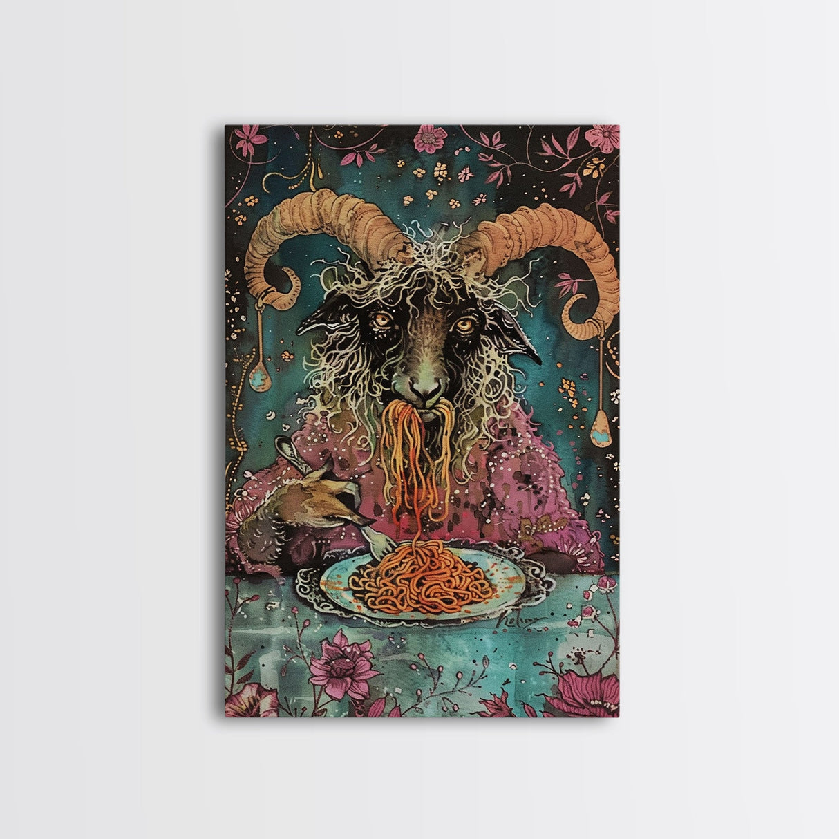 Halloween Sinister Alchemist Framed Canvas Print, Wall Art, Living Room Decor, Halloween Decoration, Spooky Art, Haunted House Art