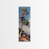 Mountain Landscape Canvas Art Framed, Tall and Skinny Canvas Wall Print, Modern Landscape Painting, Desert Wall Art for Living Room