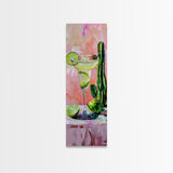 Martini Cocktail Framed Canvas Art, Canvas Bar Art, Tall and Narrow Kitchen Wall Art, Southwestern Wall Art, Margarita Painting for Kitchen