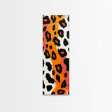 Bold Leopard Print in Orange and Black - Framed Canvas Print, Midcentury Modern Wall Art, Skinny Art, Tall Art, Living Room Decor