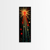 Starburst Explosion on Black Background - Framed Canvas Print, Boho Art, Midcentury Modern, Skinny Art, Tall Art, Bedroom Wall Art, Minimalist Art