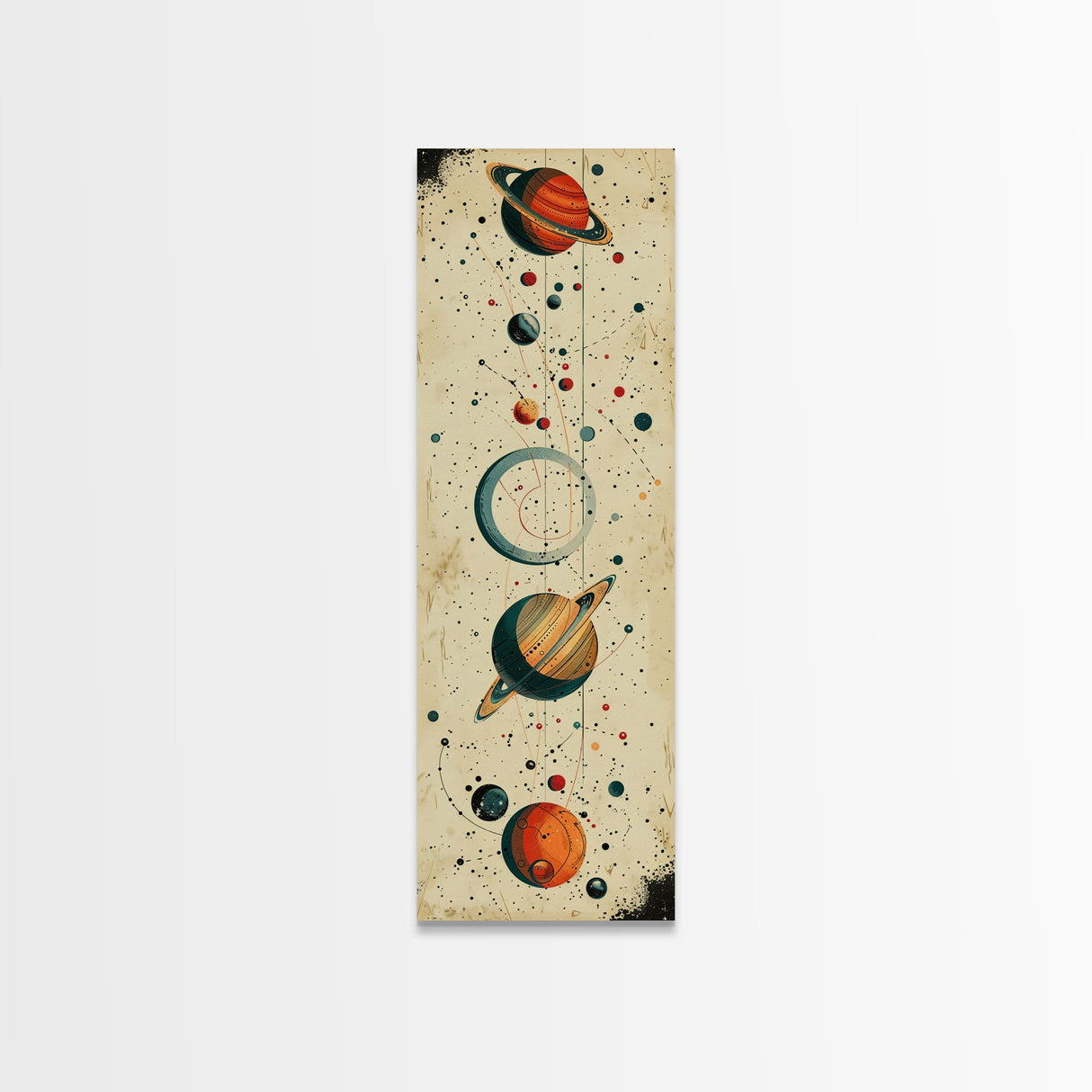 Planets and Stars, Boys Nursery Room Decor, Gift For Son, Framed Canvas Print