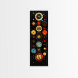 Interdimensional Wall Art, Retro Art Deco Clocks, Framed Canvas Print, Surrealist Decor