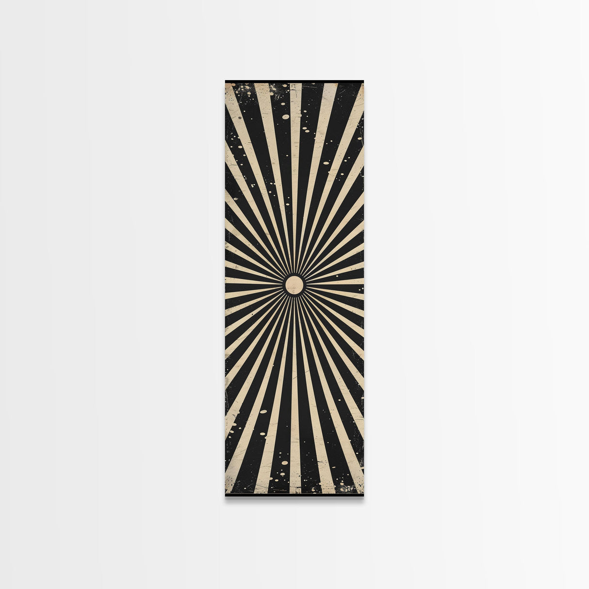 Black and White Sun Burst Art Deco Inspired Framed Canvas Print, Wall Art, Office or Mancave Wall Art