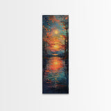 Radiant Sunrise Over Rolling Hills Vibrant Landscape Art Framed Canvas Print Tall Art Japanese Style Art