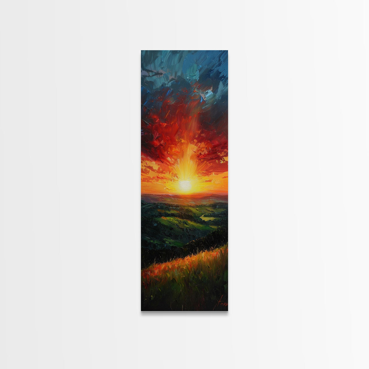 Calm Forest Pond Koi Fish Tranquil Living Room Art Framed Canvas Print Tall Art Japanese Style Art