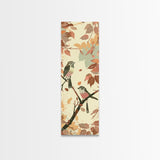 Charming Small Birds On Autumn Branches For Cozy Fall-Themed Wall Art Japanese Style Framed Canvas Print