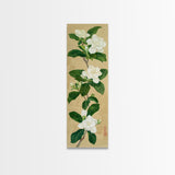 Magnolia Flowers On A Branch - Skinny Art Tall Art Framed Canvas Print Japanese Style Art Ukiyo-e Art